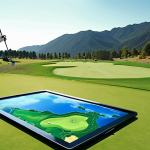 **Prompt 1: The Precision Revolution**
    A golfer on a vibrant, sunlit golf course, intensely focused on a translucent, futuristic holographic display or tablet showing an incredibly detailed 3D topographic map of the hole. Subtle laser lines or light effects emanate from the display, visually representing LiDAR scanning. In the background, a sleek, modern drone is visible flying gracefully above, emphasizing advanced aerial mapping. The scene should convey extreme precision, strategic depth, and the feeling of seeing the unseen, with a modern, high-tech aesthetic.